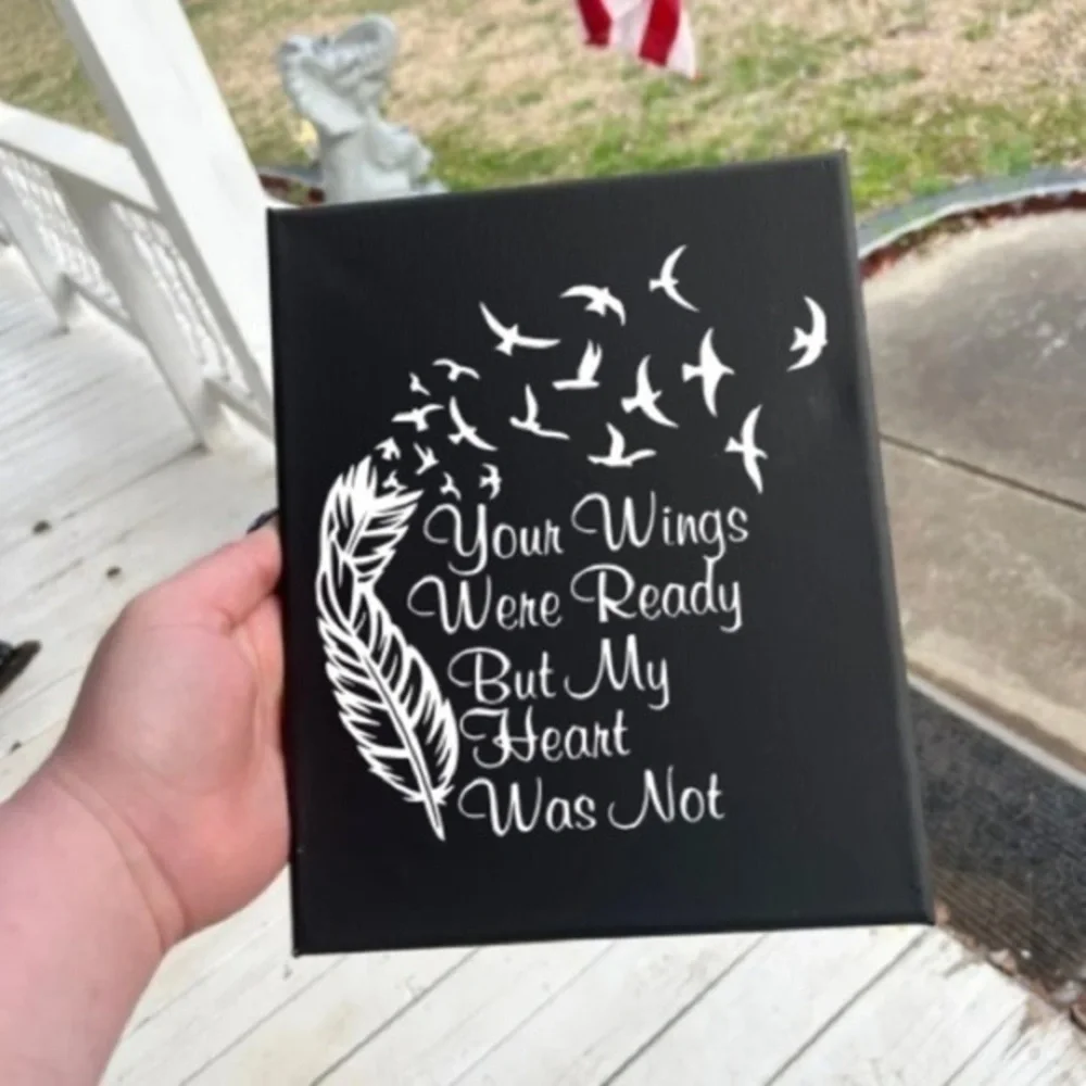 Your Wings Were Ready Black Canvas Wall Art